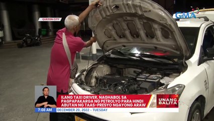 Ilang taxi driver, naghabol sa pagpapakarga ng petrolyo para hindi abutan ng taas-presyo ngayong araw | UB