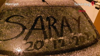 Tekirdağ’ın yüksek kesimlerinde kar yağışı etkili oldu