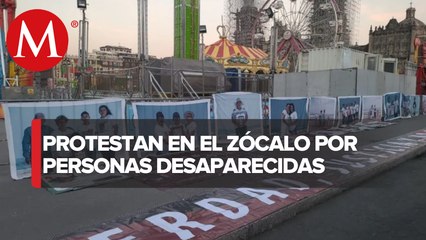 Download Video: Colectivos feministas protestan en Zócalo de CdMx; exigen justicia por desaparecidos