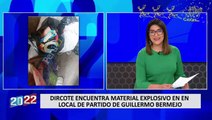 Guillermo Bermejo: Dircote encuentra material explosivo en local de partido de congresista