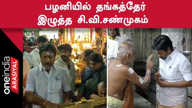 C Ve Shanmugam | பழனி முருகன் கோயிலில் சாமி தரிசனம் செய்த சி.வி.சண்முகம்