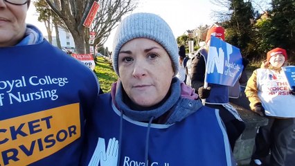 RCN picket line at Lagan Valley Hospital