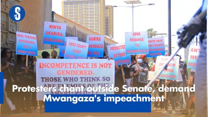 Protesters chant outside Senate, demand Mwangaza's impeachment