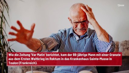 88-Jähriger mit Granate im Gesäß ins Krankenhaus - Schließung der Einrichtung!