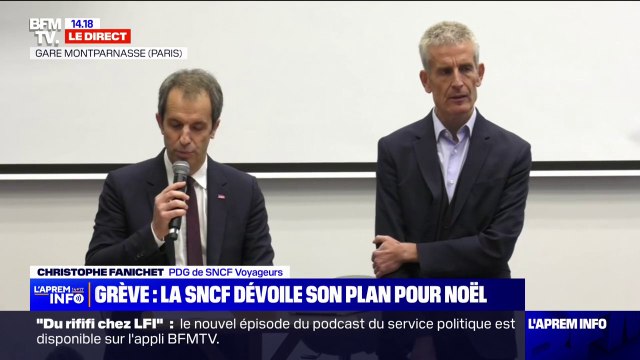 Christophe Fanichet, PDG de SNCF Voyageurs à propos de la grève: L'état des déclarations nous permet de prévoir au moins 2 trains sur 3 pour ce week-end
