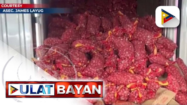 DA, nasabat ang sako-sakong smuggled na pula at puting sibuyas sa container van