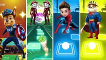 Paw Patrol Superhero Team - Chase vs Marshall vs Ryder vs Rubble - Tiles Hop EDM Rush