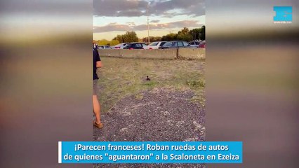 ¡Parecen franceses! Roban ruedas de autos de quienes "aguantaron" a la Scaloneta en Ezeiza