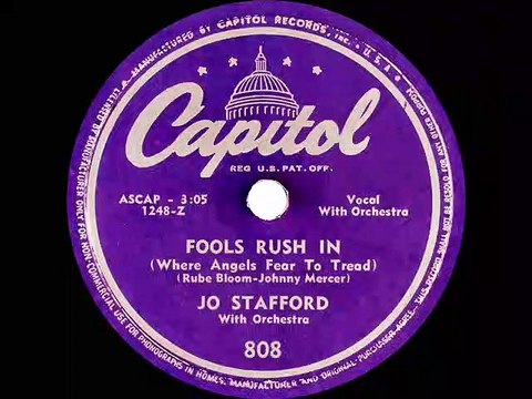 1946 Jo Stafford Fools Rush In Where Angels Fear To Tread