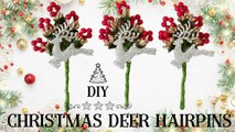 Making Red Berry Tree Deer Stag Juda Hairpins | DIY Christmas Hair Accessories for Girls