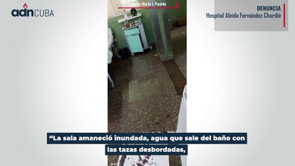 Denuncia: Sala de hospital cubano inundada, con inodoros llenos de orine y heces.