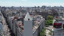 BUENOS AİRES - Dron - Arjantin'de milli takımlarını bekleyen halk başkent sokaklarını doldurdu