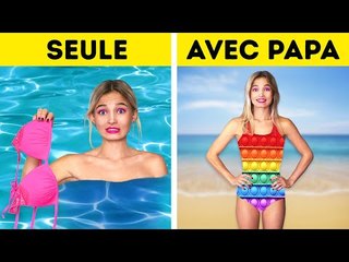 Problèmes DINGUES de filles à la plage - Seule VS avec PAPA|PAPA déteste mon CRUSH par La La L'r