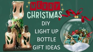 DIY Homemade Christmas Bottle Light Ideas | How to make Light up Bottles at Home | Glass Bottle Lamp Tutorial