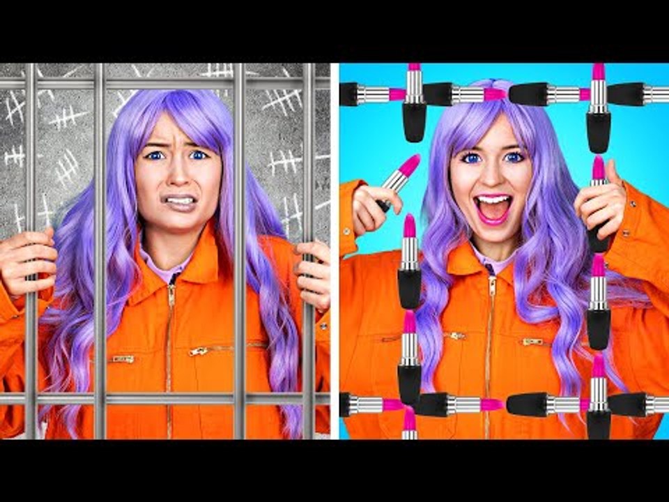 Problèmes de BEAUTÉ - ASTUCES folles pour cacher du maquillage à l'école - Comédies par La La L’R