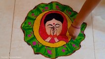 Rangoli for women, Beautiful woman Rangoli designs simple  - Soumyaz Rangoli