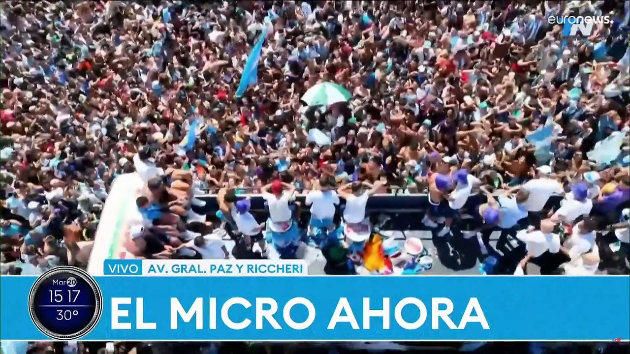 Triumphzug der Albicéleste durch Buenos Aires