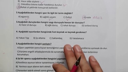 YENİ| 4.Sınıf Beden Eğitimi ve Oyun Dersi 1.Dönem 2.Yazılı Soruları ve Çözümleri