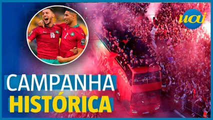 Seleção de Marrocos é recebida com festa após Copa