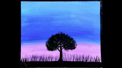 Acrylic Painting for Beginners | Easy Moonlight Painting | Step-by-step Painting