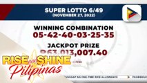 Retiradong factory worker, nag-uwi ng P63-M jackpot prize sa 6/49 Super Lotto draw ng PCSO