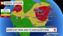 Experts recommend traveling Wednesday to miss the large winter storm