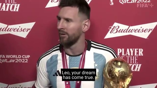 France vs. Argentina 3 x 3 (2 x 4) ● 2022 FIFA World Cup: Lionel Messi says the World Cup trophy was destined for Argentina FIFA Fussball-Weltmeisterschaft 2022: Lionel Messi sagt, dass der WM-Pokal für Argentinien bestimmt war