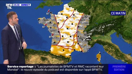 De la pluie à l'est et à l'ouest du pays et des températures très douces pour la saison ce mercredi
