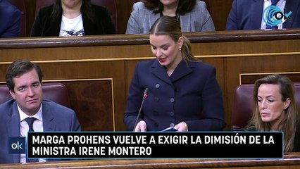 Marga Prohens vuelve a exigir la dimisión de la ministra Irene Montero