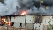 Amasya'da parke fabrikasında yangın