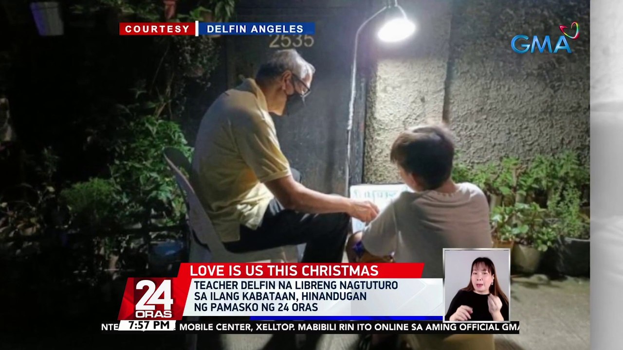 Teacher Delfin na libreng nagtuturo sa ilang kabataan, hinandugan ng pamasko ng 24 Oras | 24 Oras