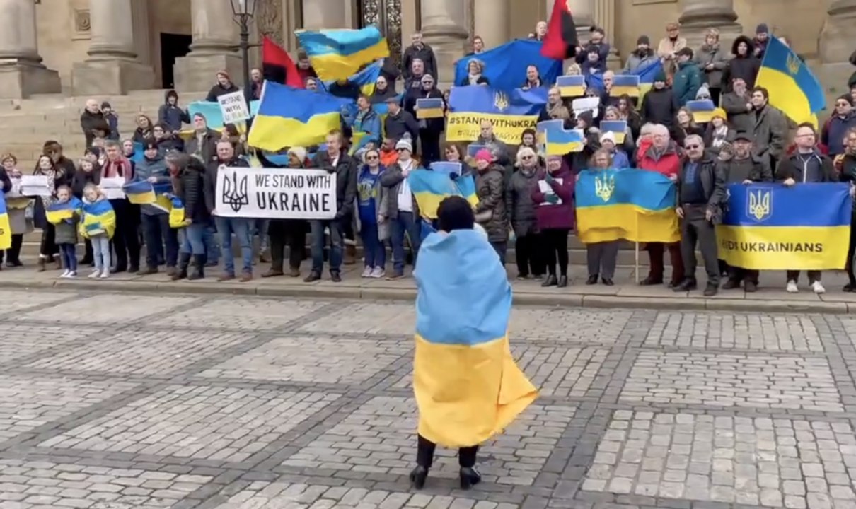 Leeds review of the year January 2022: Hundreds gather for 'Stand with Ukraine' protest at Leeds Town Hall
