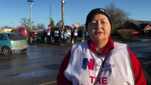 Nurses' strike picket line at Doddington Hospital, in Cambridgeshire