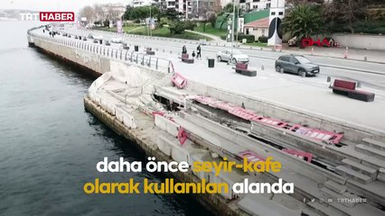 Üsküdar sahilinde çökme meydana geldi