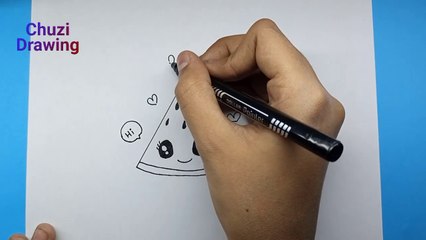 How To Draw A Cute Watermelon