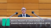 Ander Gil (Presidente del Senado) reprende a los senadores para poder continuar con la Sesión de Control