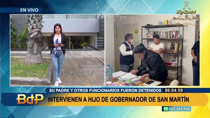 Detienen a gobernador de San Martín: su hijo fue intervenido en Miraflores