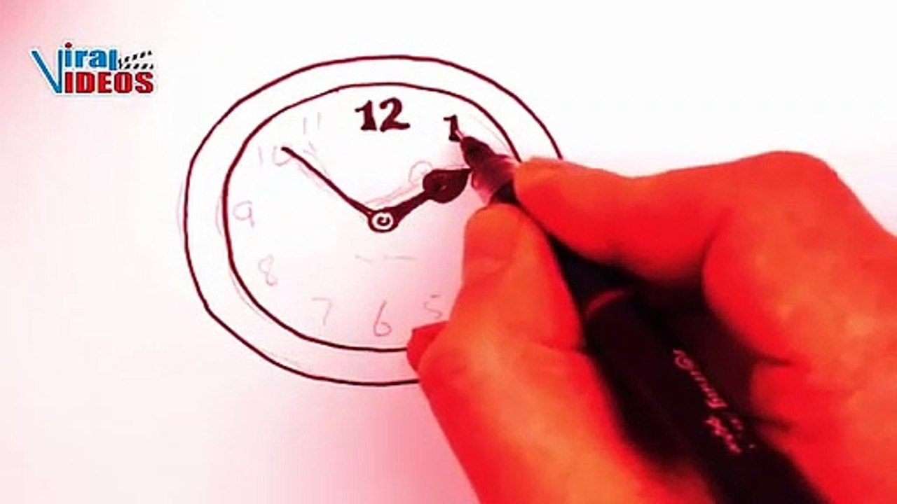 How to draw Wall Clock Step by Step Simple and Easy Viral Videos