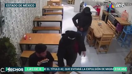 ¡Cínicos desvergonzados!  Delincuentes asaltan restaurante... ¡y tienen cierta consideración!