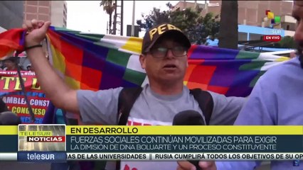 teleSUR Noticias 19:30 21-12: En Perú fuerzas sociales continúan movilizadas