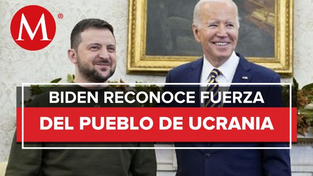 Volodimir Zelenski y Joe Biden ofrecen mensaje a medios