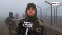 BSF Soldiers Stand Tall At Attari-Wagah Border Amid Dense Fog And Low Visibility.