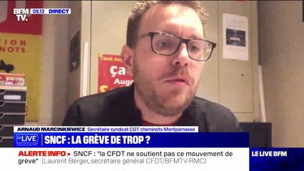 Grève à la SNCF: "La responsabilité, c'est la direction" selon le secrétaire syndical CGT cheminots Montparnasse