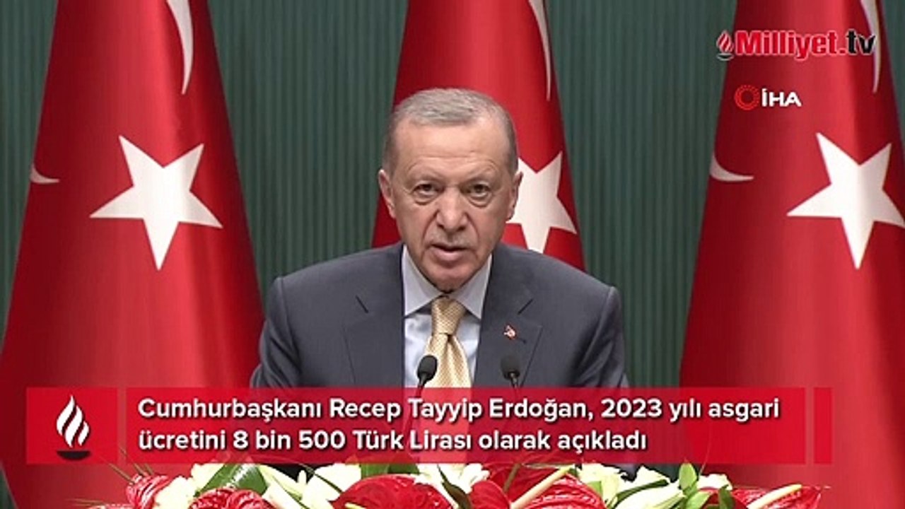 Cumhurbaşkanı Erdoğan'dan asgari ücret açıklaması: 8 bin 500 Türk Lirası