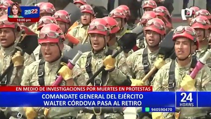 Walter Córdova, comandante general del Ejército, pasa al retiro en medio de investigaciones