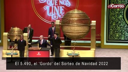 El 5.490, el 'Gordo' del Sorteo de Navidad 2022