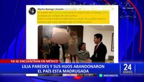 Lilia Paredes: investigaciones contra la exprimera dama continuarán, pese a asilo político en México