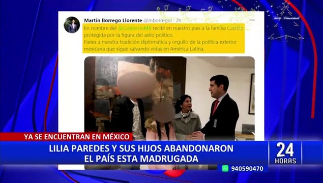 Lilia Paredes: investigaciones contra la exprimera dama continuarán, pese a asilo político en México