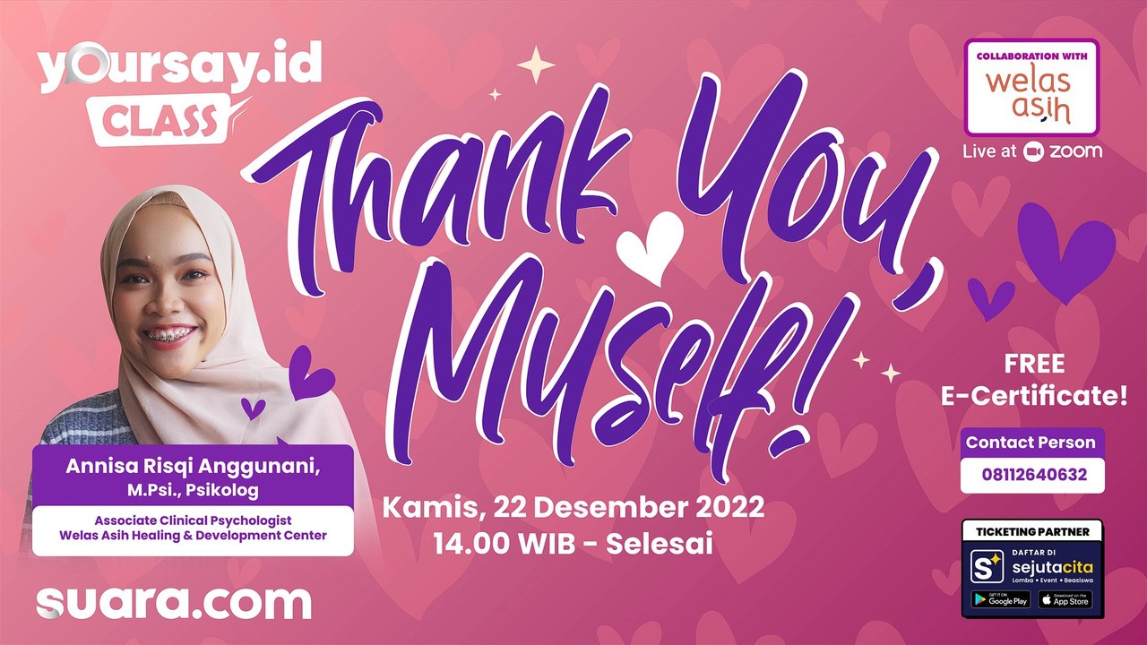 Yoursay Class: Cara Agar Tetap Sehat Mental dengan 'Berterimakasih' pada Diri Sendiri