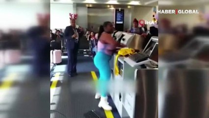 Havalimanında çocuklarını kaybeden kadın ortalığı birbirine kattı